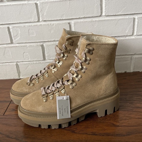 AllSaints Shoes - $389 New ALLSAINTS Wanda Genuine Shearling Combat Boot Size 6